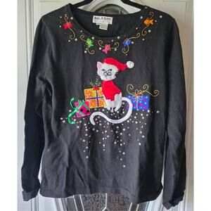 Vtg. Jack B. Quick Christmas Bling Sweater Women Size Large